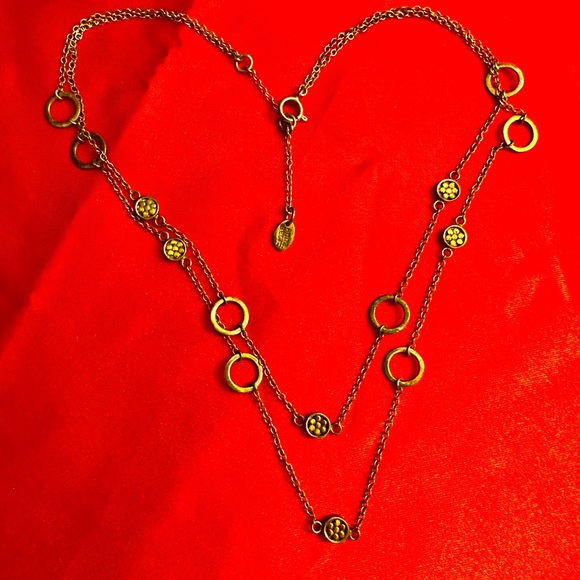 WOW POSHMARK - Authentic Anna Beck Double Chain 18K Necklace adjusts 16” - 18”